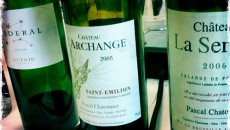 Leonardo Romanelli in francese discute al termine di una bella degustazione con vine dagli USA, dal Chile, dal Canada, dalla Spagna (Vega Sicilia!) e dal Medoc con Pascal Chatonnet, enologo...