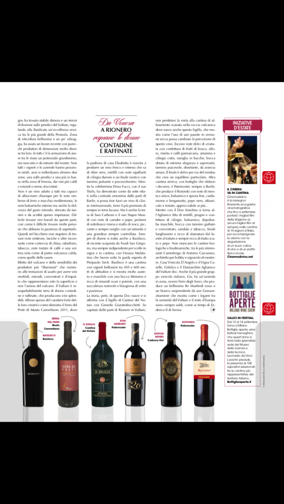 cosa vuoi di più un lucano aglianico vulture business people agosto 2015 pag 125